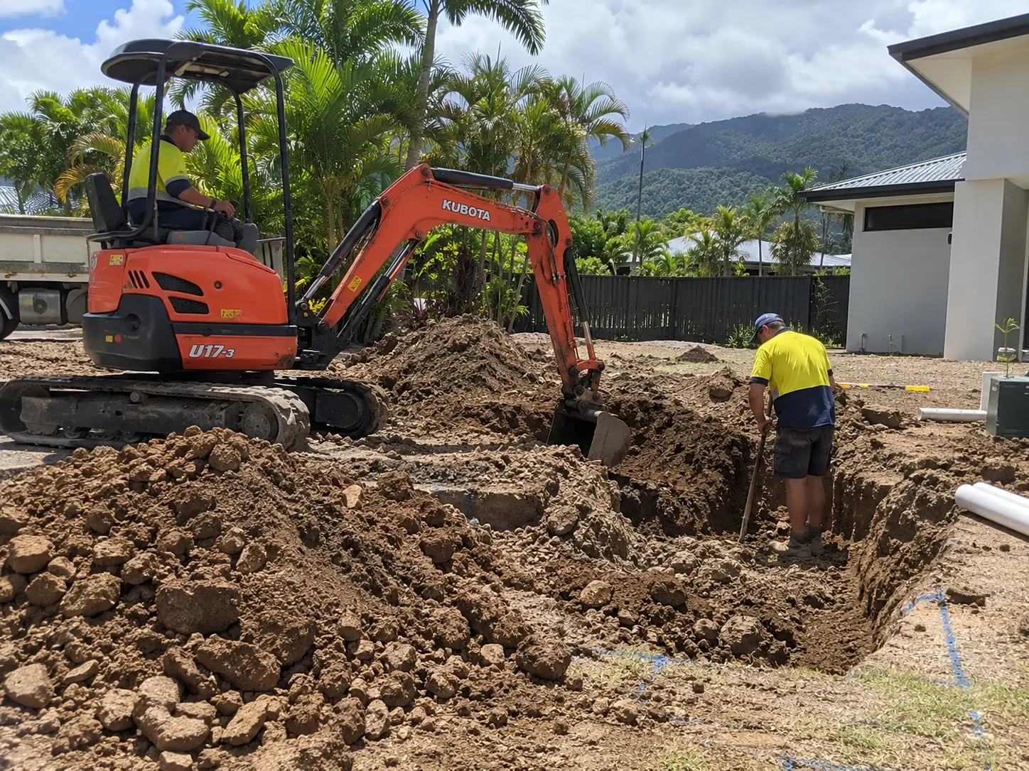 Trenching work by our team on a Darwin property