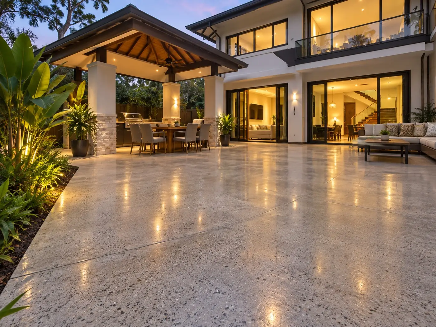 A polished concrete floor finished by our Darwin team